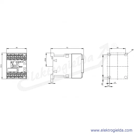 Rysunek wymiarowy Rysunek wymiarowy