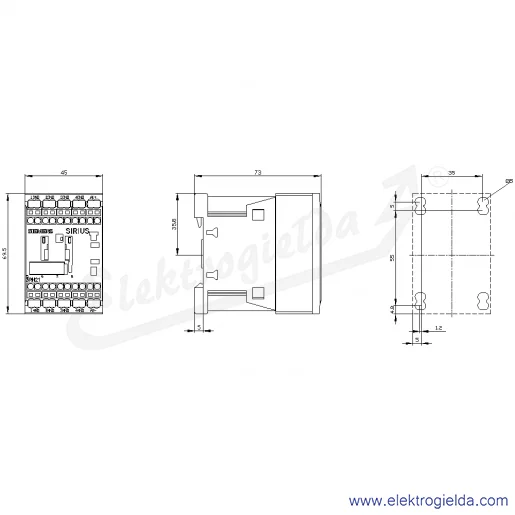 Rysunek wymiarowy Rysunek wymiarowy