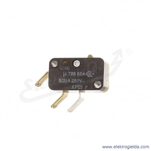 Wyłącznik krańcowy miniaturowy XFC5 P Miltac 6A styk przełączny, podłączenie konektorowe, popychacz z tworzywa Wyłącznik krańcowy miniaturowy XFC5 P Miltac 6A styk przełączny, podłączenie konektorowe, popychacz z tworzywa