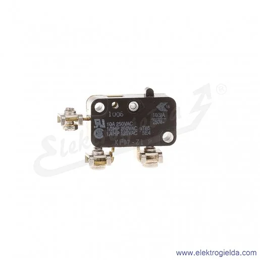 Wyłącznik krańcowy miniaturowy XFD7 Z43 P Miltac 10A styk przełączny, podłączenie śrubowe, popychacz z tworzywa Wyłącznik krańcowy miniaturowy XFD7 Z43 P Miltac 10A styk przełączny, podłączenie śrubowe, popychacz z tworzywa