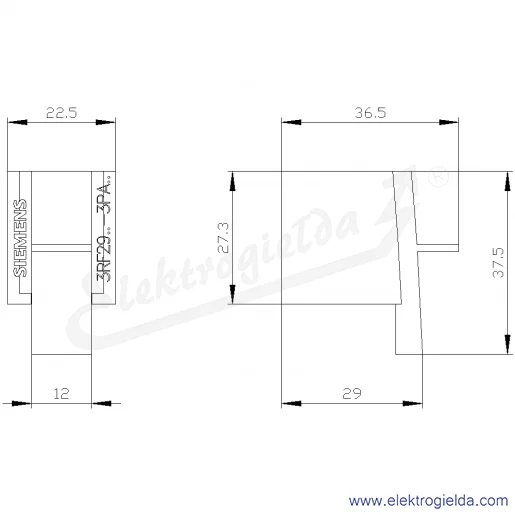 Rysunek wymiarowy Rysunek wymiarowy