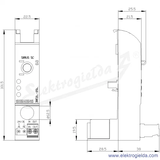 Rysunek wymiarowy Rysunek wymiarowy