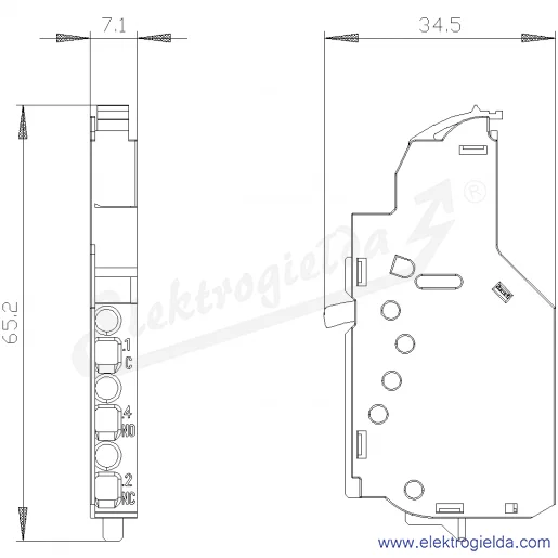 Rysunek wymiarowy Rysunek wymiarowy