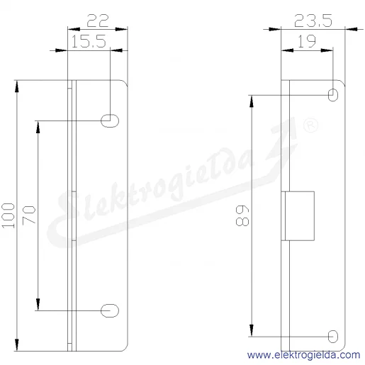 Rysunek wymiarowy Rysunek wymiarowy