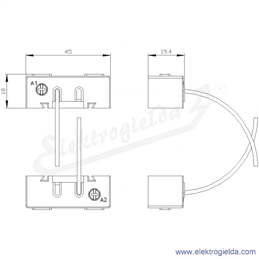 Rysunek wymiarowy Rysunek wymiarowy