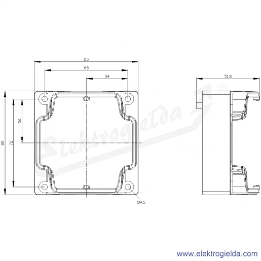 Rysunek wymiarowy Rysunek wymiarowy
