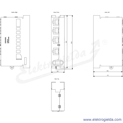 Rysunek wymiarowy Rysunek wymiarowy