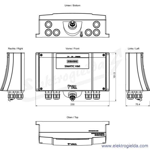 Rysunek wymiarowy Rysunek wymiarowy