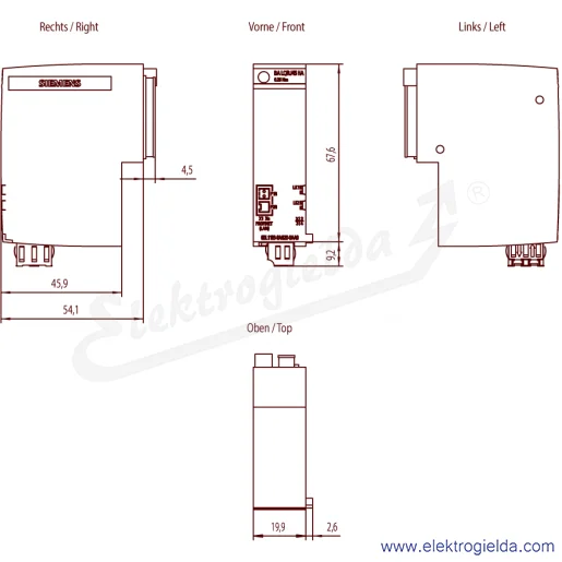 Rysunek wymiarowy Rysunek wymiarowy