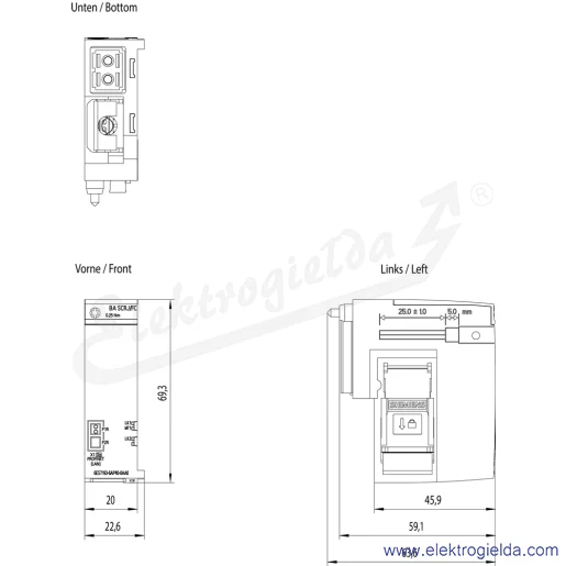 Rysunek wymiarowy Rysunek wymiarowy
