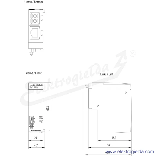 Rysunek wymiarowy Rysunek wymiarowy