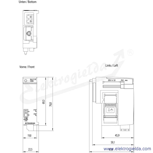 Rysunek wymiarowy Rysunek wymiarowy