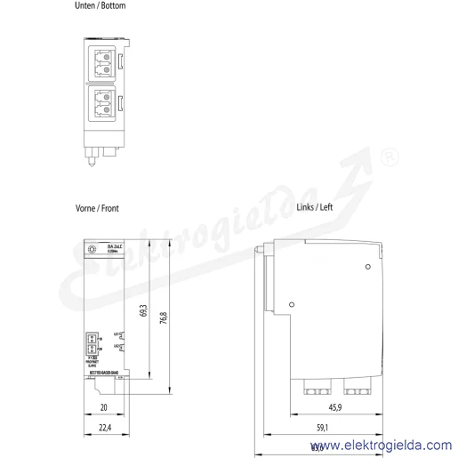 Rysunek wymiarowy Rysunek wymiarowy
