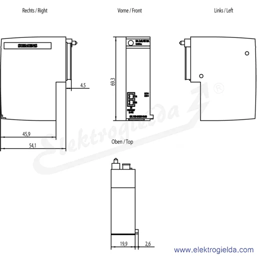 Rysunek wymiarowy Rysunek wymiarowy