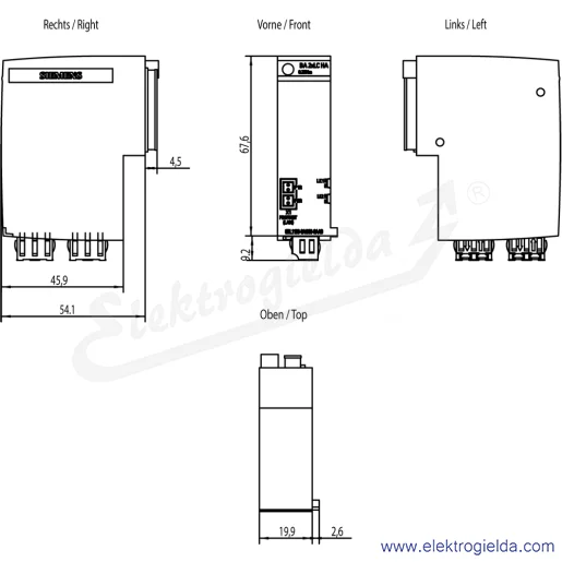 Rysunek wymiarowy Rysunek wymiarowy
