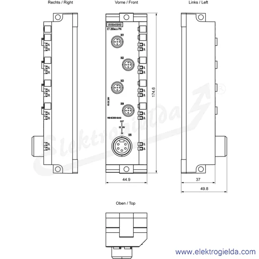 Rysunek wymiarowy Rysunek wymiarowy