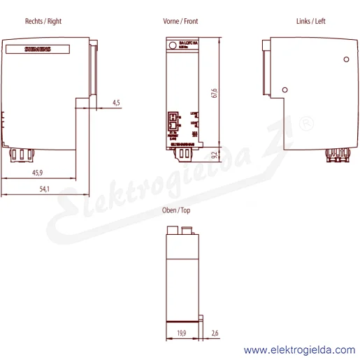Rysunek wymiarowy Rysunek wymiarowy