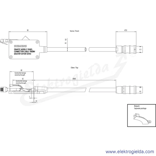 Rysunek wymiarowy Rysunek wymiarowy