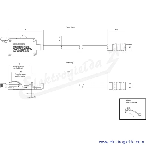 Rysunek wymiarowy Rysunek wymiarowy