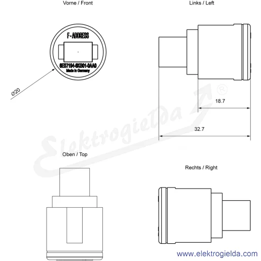 Rysunek wymiarowy Rysunek wymiarowy