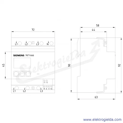 Rysunek wymiarowy Rysunek wymiarowy