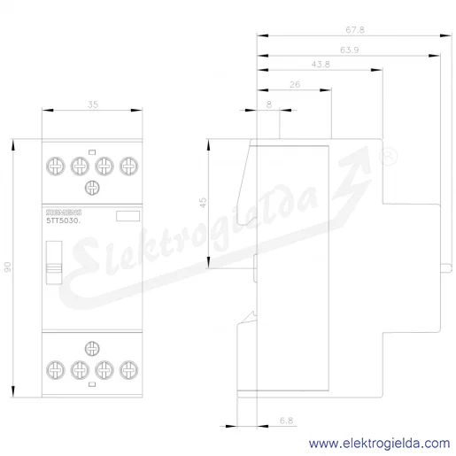 Rysunek wymiarowy Rysunek wymiarowy