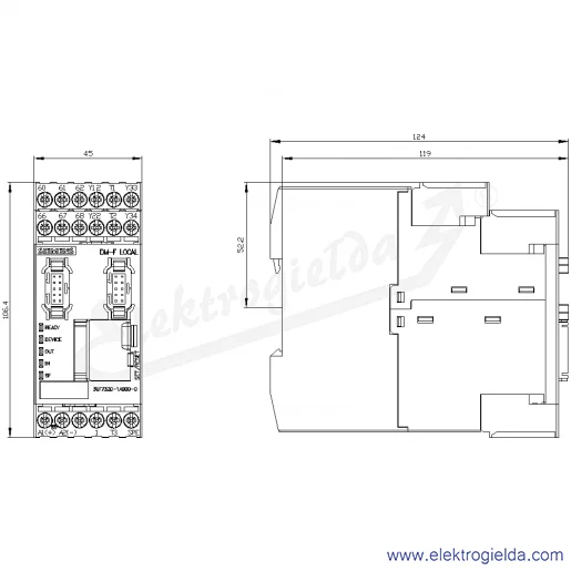 Rysunek wymiarowy Rysunek wymiarowy