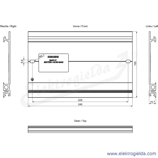 Rysunek wymiarowy Rysunek wymiarowy