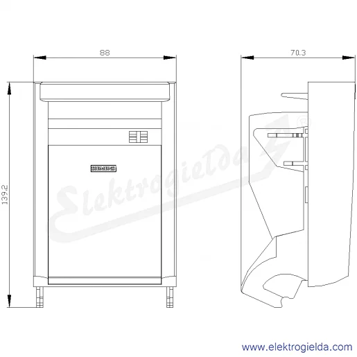 Rysunek wymiarowy Rysunek wymiarowy
