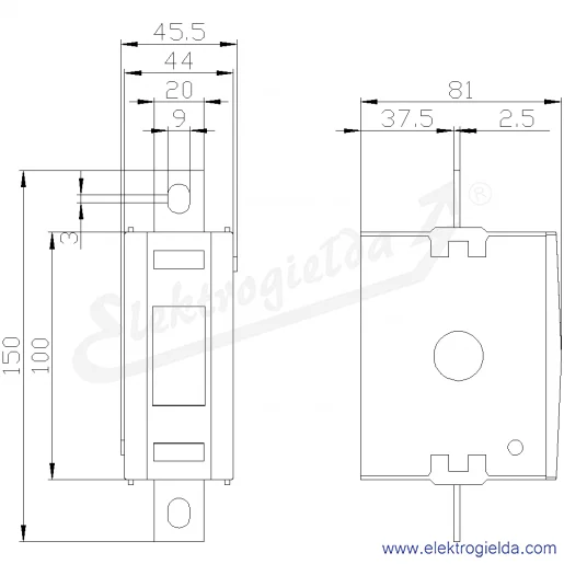 Rysunek wymiarowy Rysunek wymiarowy