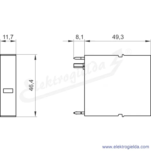 Rysunek wymiarowy Rysunek wymiarowy