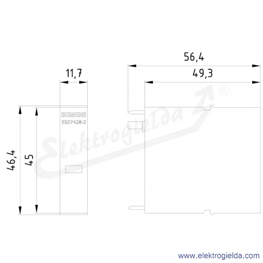Rysunek wymiarowy Rysunek wymiarowy