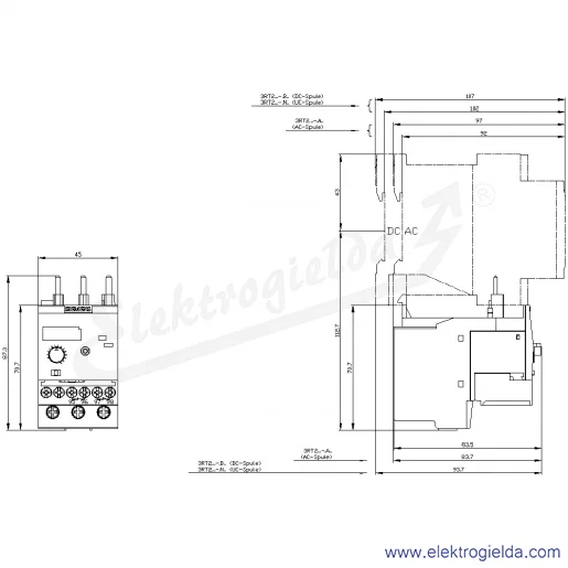Rysunek wymiarowy Rysunek wymiarowy