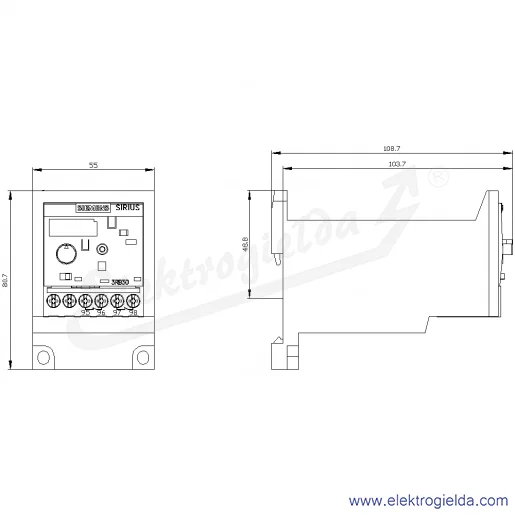 Rysunek wymiarowy Rysunek wymiarowy