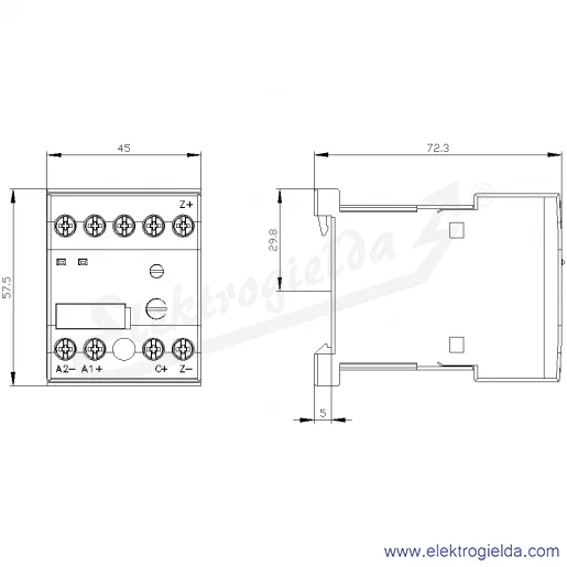 Rysunek wymiarowy Rysunek wymiarowy