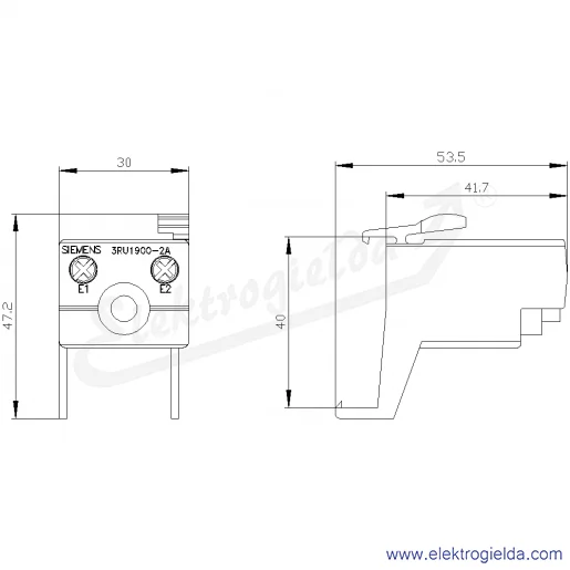 Rysunek wymiarowy Rysunek wymiarowy