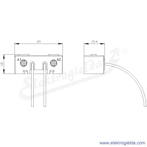 Rysunek wymiarowy Rysunek wymiarowy