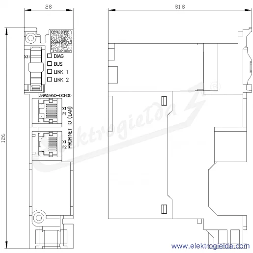 Rysunek wymiarowy Rysunek wymiarowy