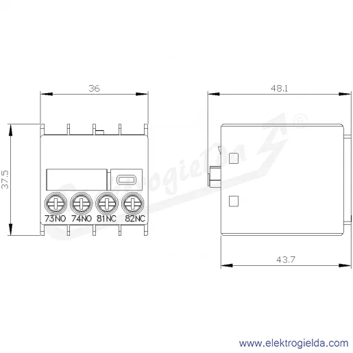 Rysunek wymiarowy Rysunek wymiarowy