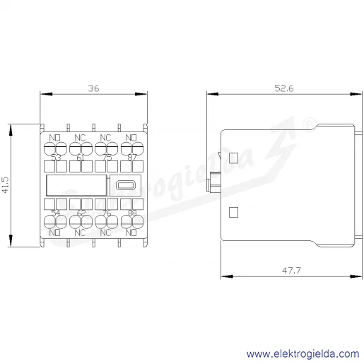 Rysunek wymiarowy Rysunek wymiarowy