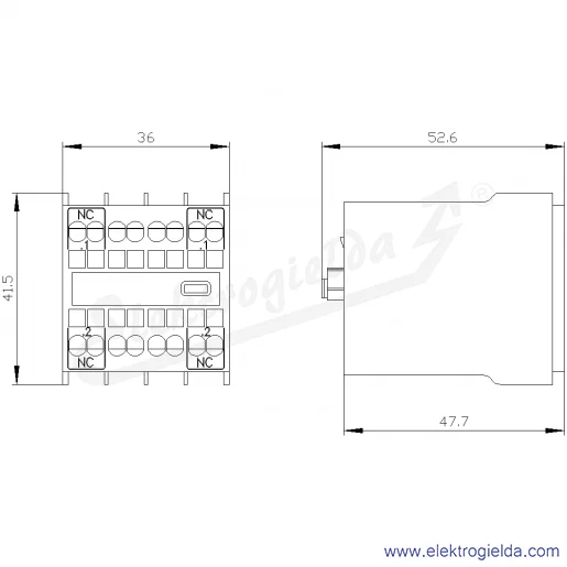 Rysunek wymiarowy Rysunek wymiarowy