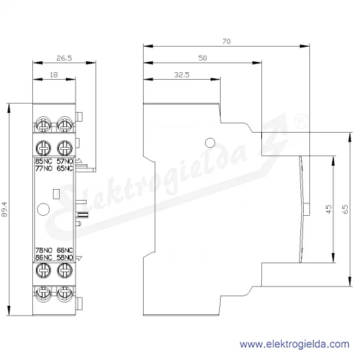 Rysunek wymiarowy Rysunek wymiarowy