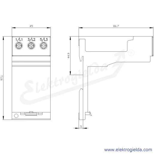 Rysunek wymiarowy Rysunek wymiarowy