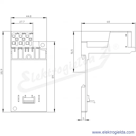 Rysunek wymiarowy Rysunek wymiarowy