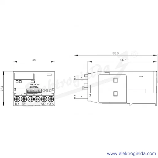 Rysunek wymiarowy Rysunek wymiarowy
