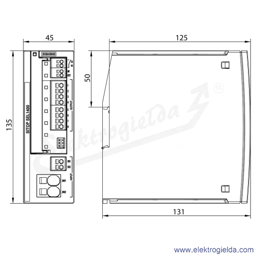 Rysunek wymiarowy Rysunek wymiarowy