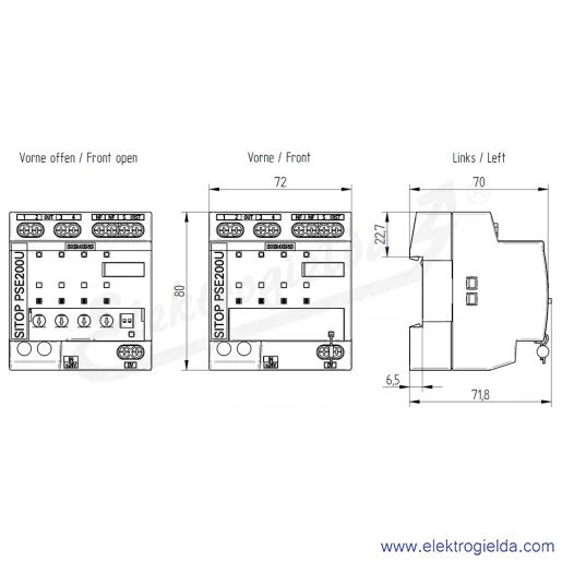 Rysunek wymiarowy Rysunek wymiarowy