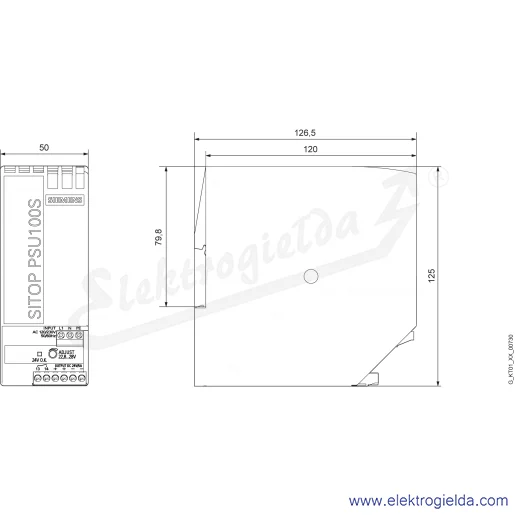 Rysunek wymiarowy Rysunek wymiarowy