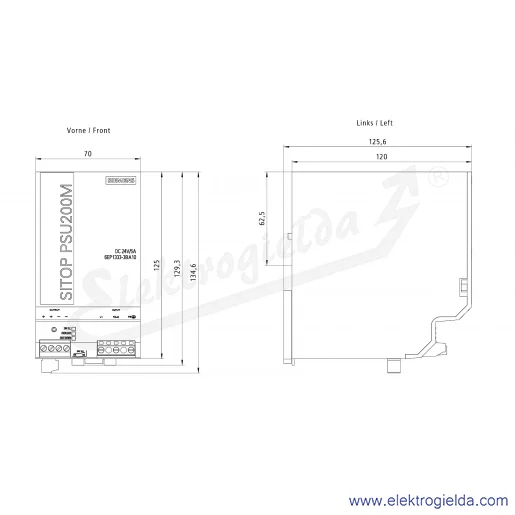 Rysunek wymiarowy Rysunek wymiarowy