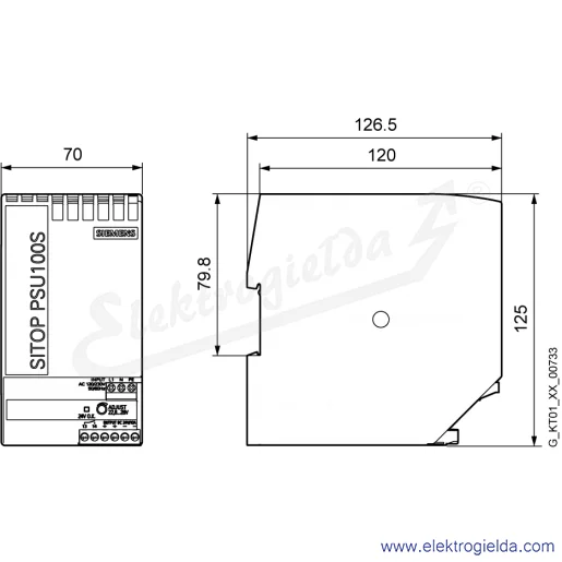 Rysunek wymiarowy Rysunek wymiarowy